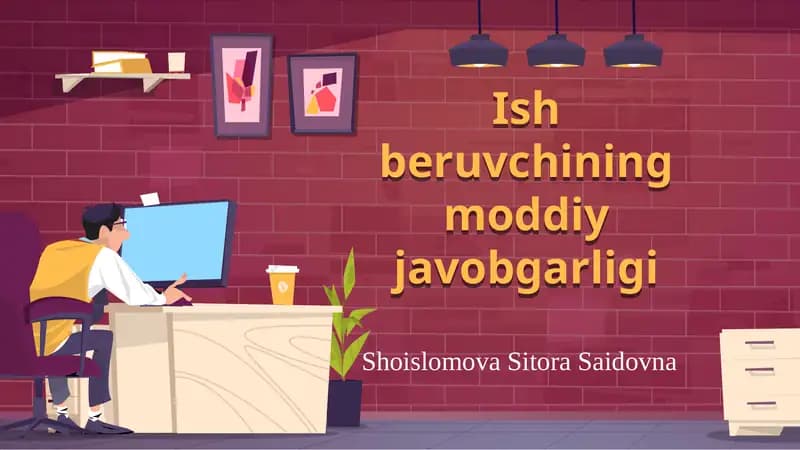 Ish beruvchining moddiy javobgarligi