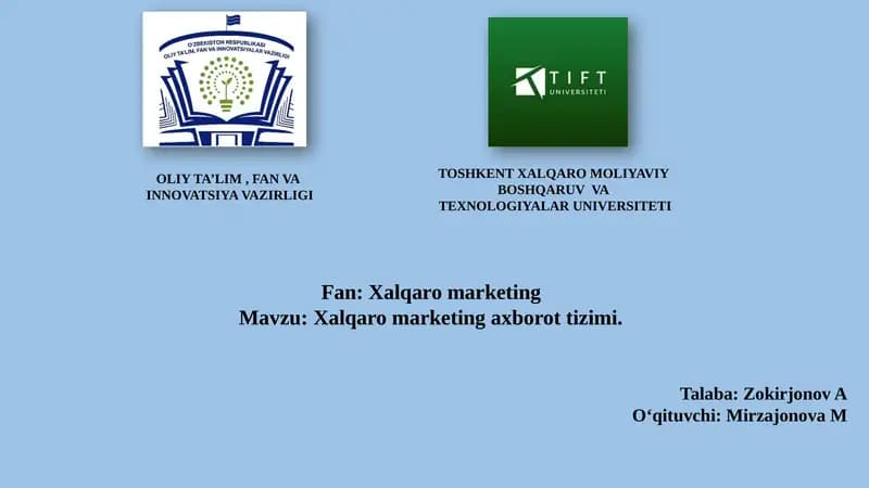 Xalqaro marketing axborot tizimi