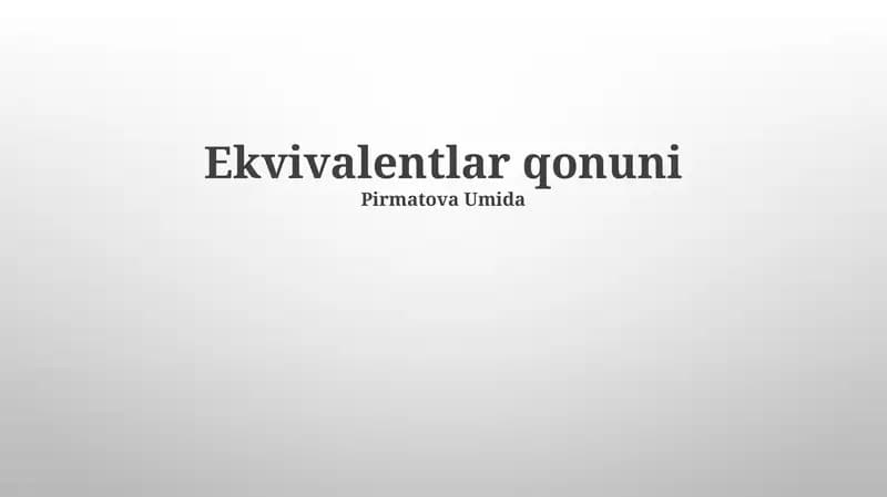 Ekvivalentlar qonuni