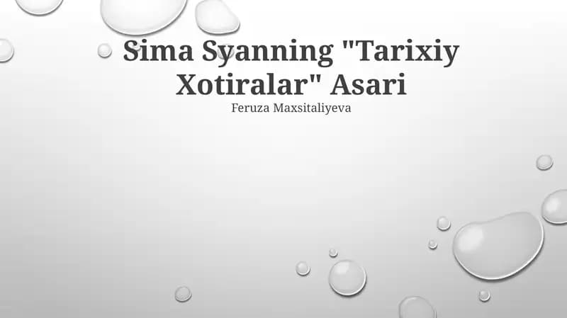 "Tarixiy Xotiralar"
