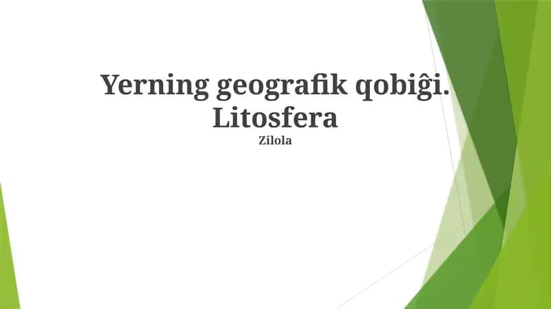 Yerning geografik qobiĝi. Litosfera