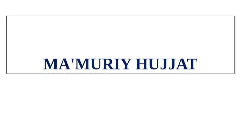 MA'MURIY HUJJAT