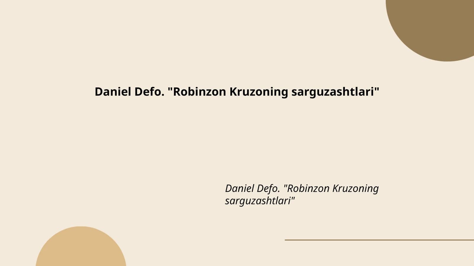 Robinzon Kruzoning sarguzashtlari