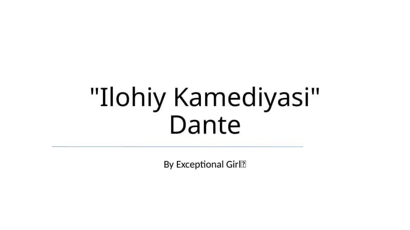 Ilohiy Kamediyasi" Dante