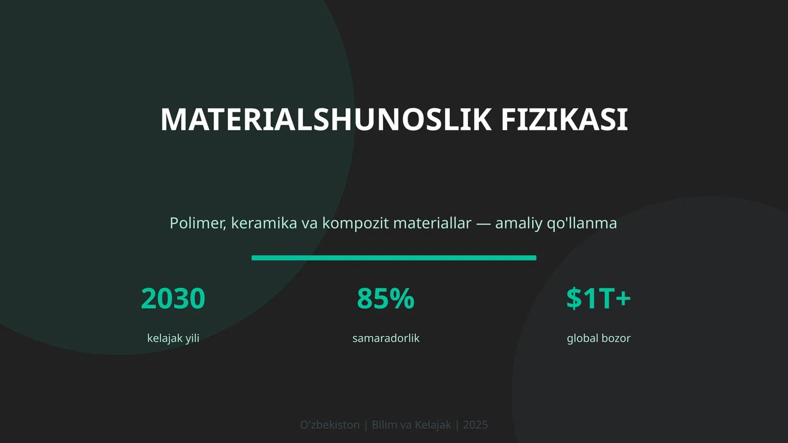 MATERIALSHUNOSLIK FIZIKASI