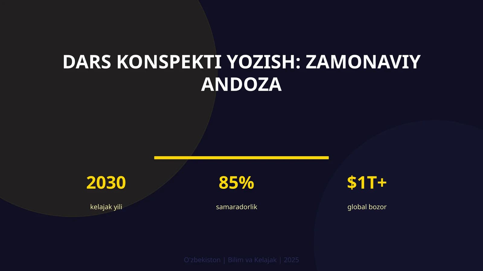 Dars konspekti yozish: zamonaviy andoza