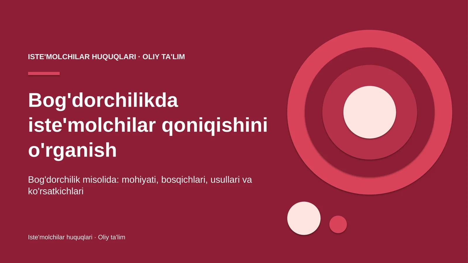 Bog'dorchilikda iste'molchilar qoniqishini o'rganish