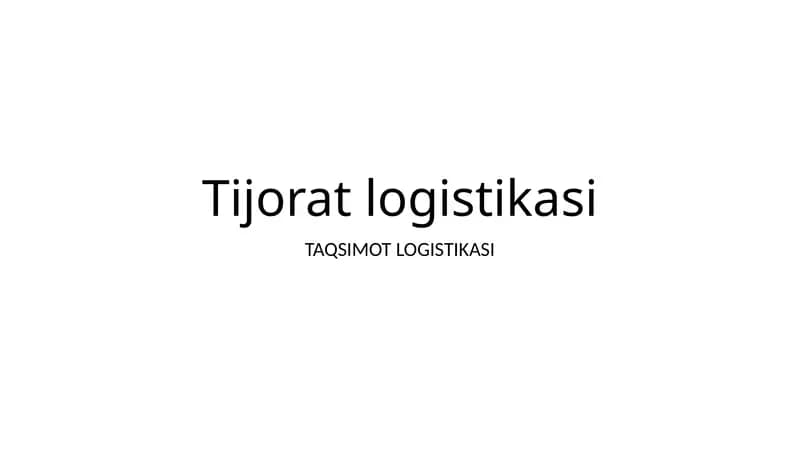 Taqimot Logistikasi