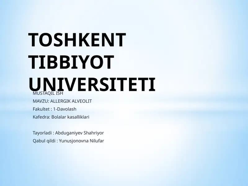 ALLERGIK ALVEOLIT