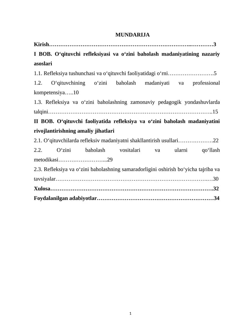 Kurs ishi mavzusining dolzarbligi
