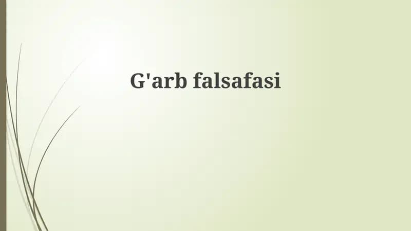 G'arb falsafasi