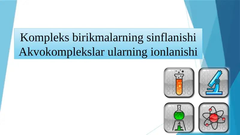 Kompleks birikmalarning sinflanishi