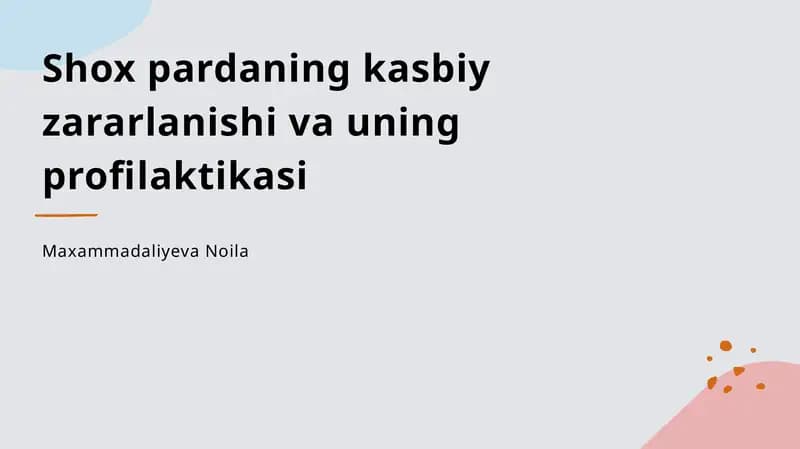 Shox pardaning kasbiy zararlanishi va uning profilaktikasi