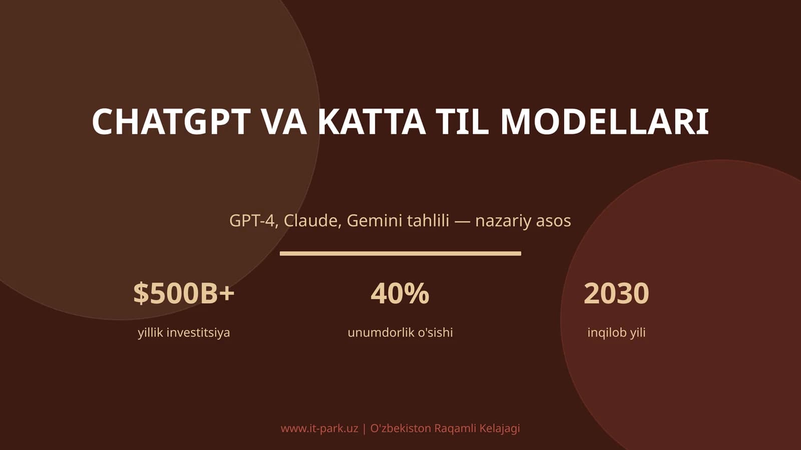 CHATGPT VA KATTA TIL MODELLARI