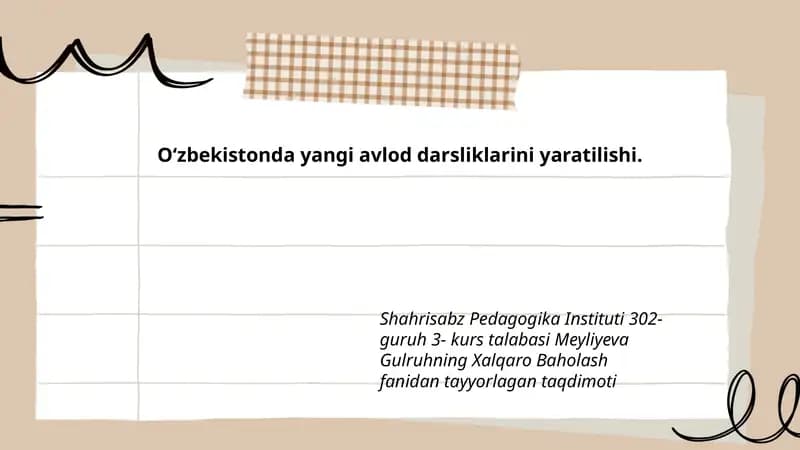Xalqaro Baholash fanidan taqdimot