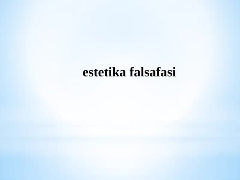 Estetika falsafasi