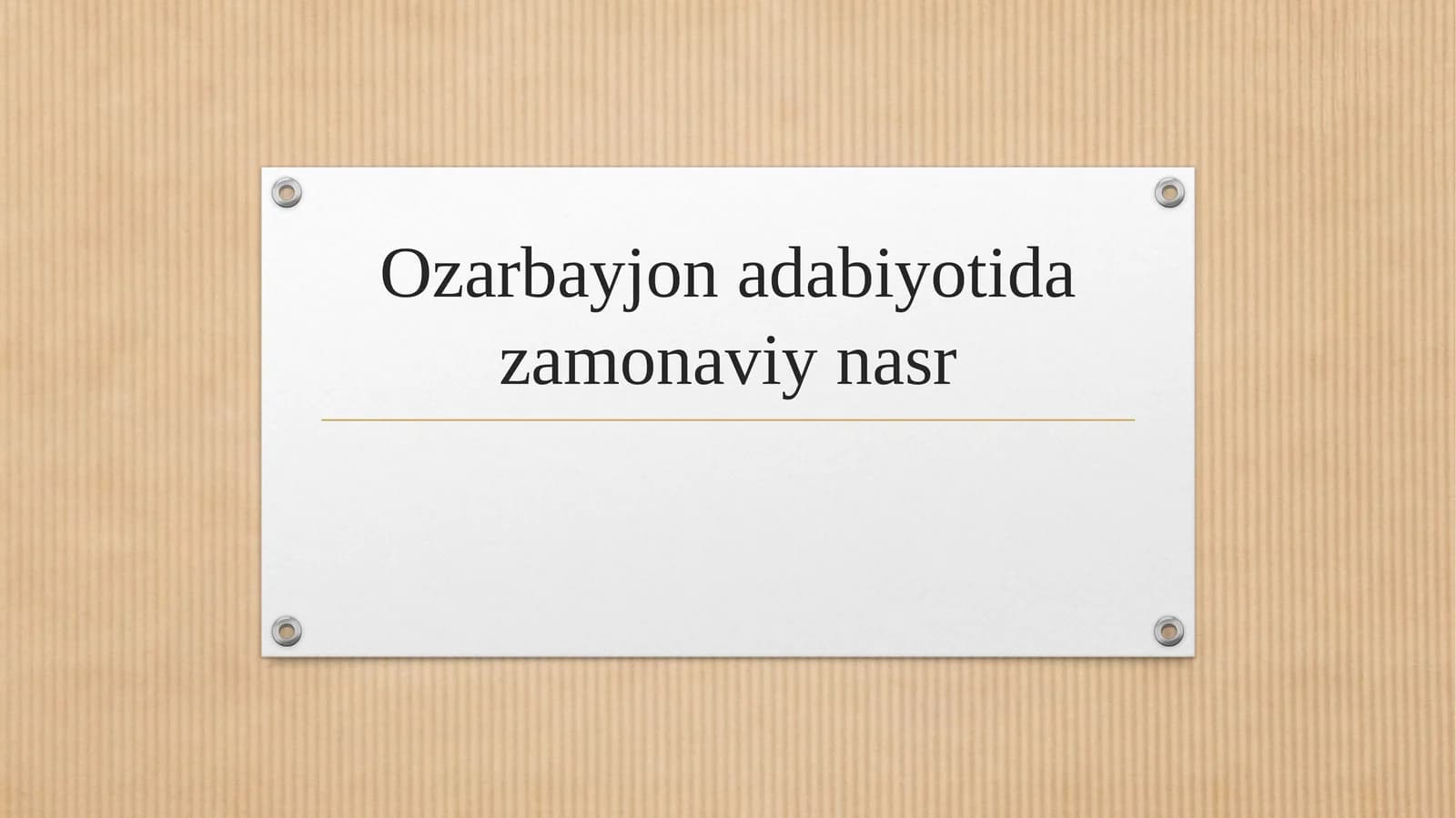 Ozarbayjon adabiyotida zamonaviy nasr