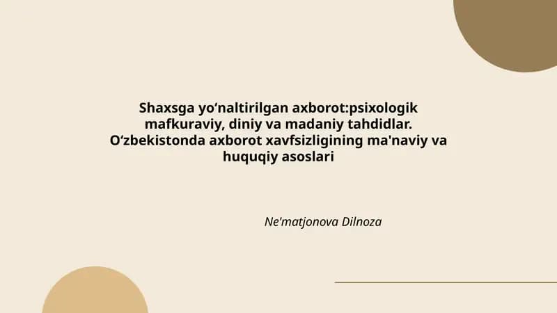 Ne'matjonova Dilnoza