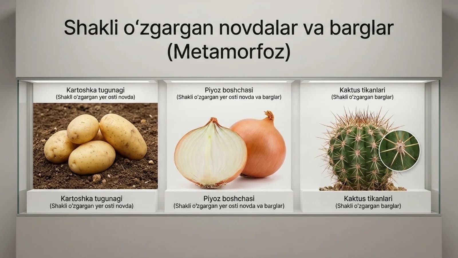 Shakli o'zgargan novdalar va barglar (Metamorfoz)