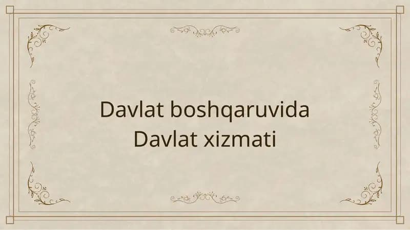 Davlat xizmati