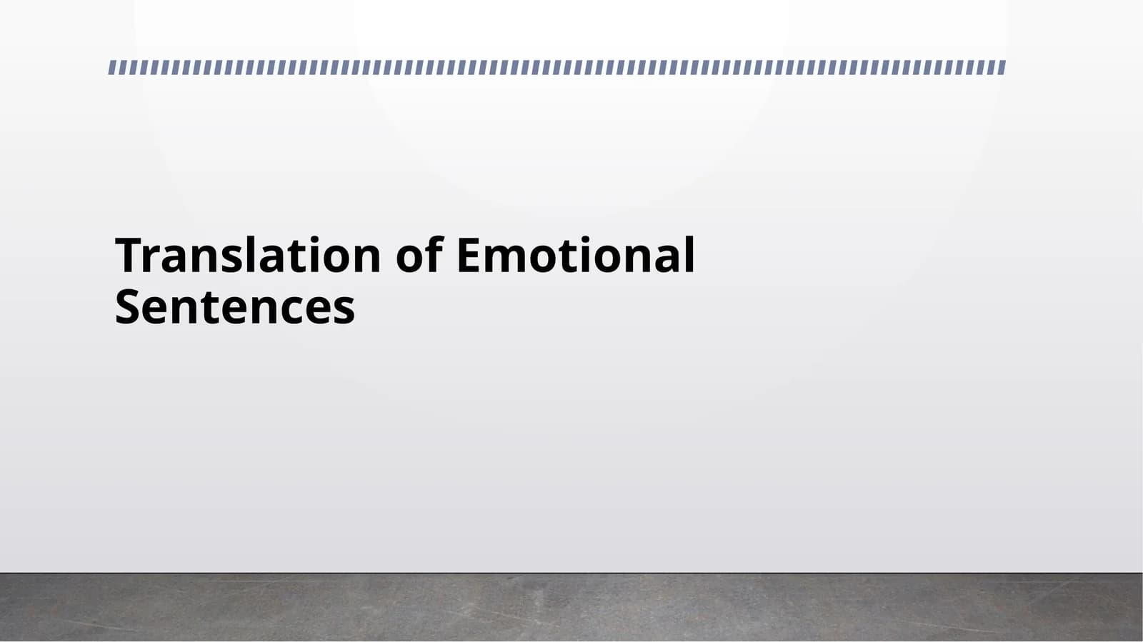 Translation of Emotional Sentences
