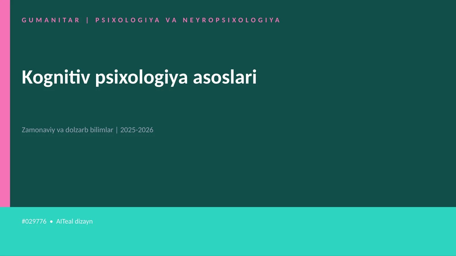 Kognitiv psixologiya asoslari