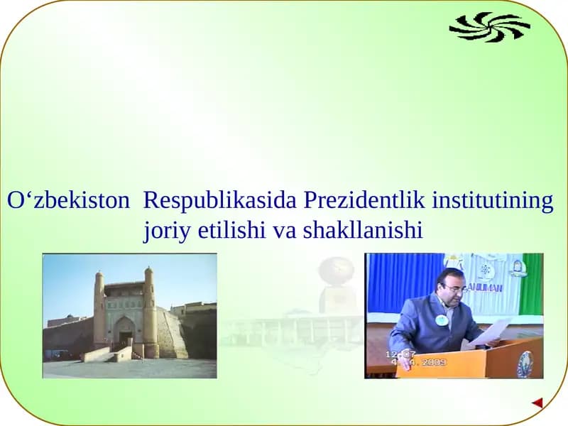 O‘zbekiston Respublikasida Prezidentlik instituti
