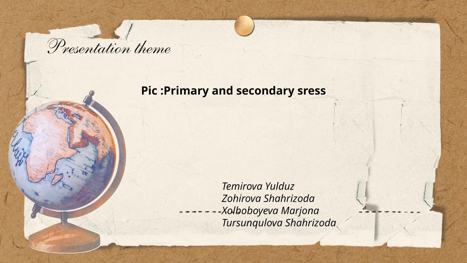 Primary and Secondary Stress