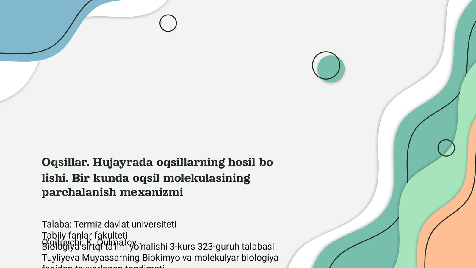 Oqsillar va ularning ahamiyati