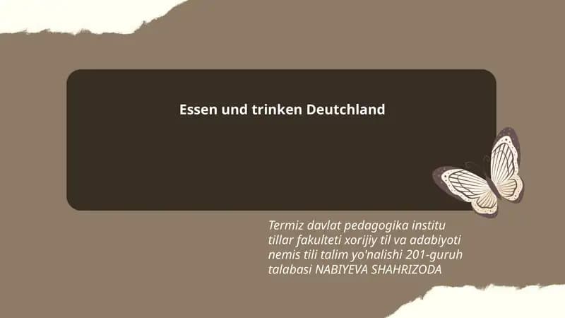 Essen und Trinken Deutschland