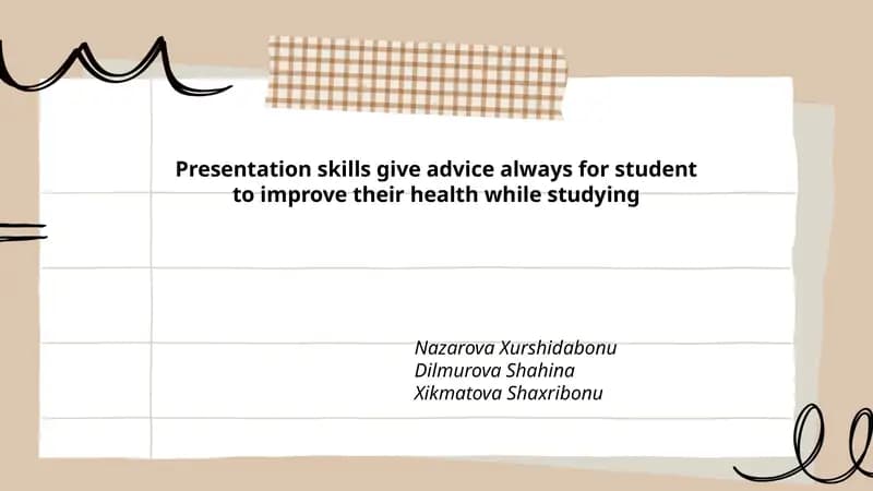 Presentation Skills for Student Health Improvement