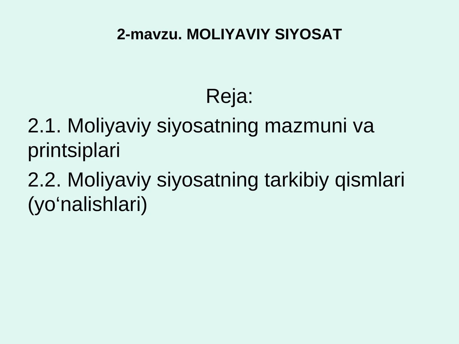 MOLIYAVIY SIYOSAT