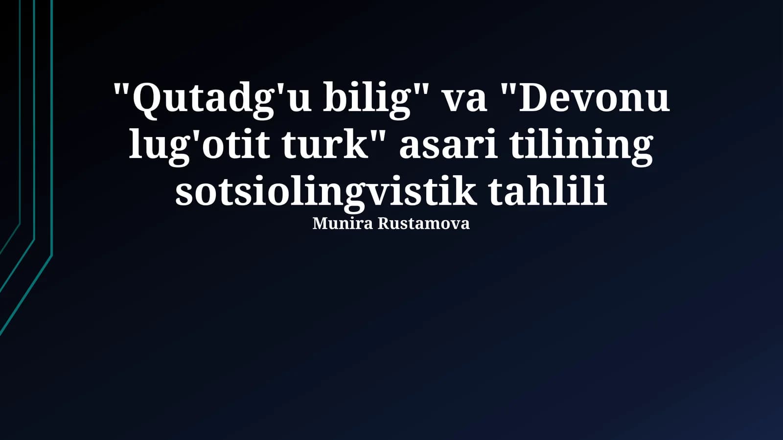 Devonu Lug'oti Turk asari tilining sotsiolingvistik tahlili