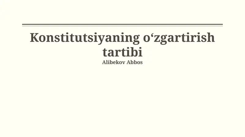 Konstitutsiyaning oʻzgartirish tartibi