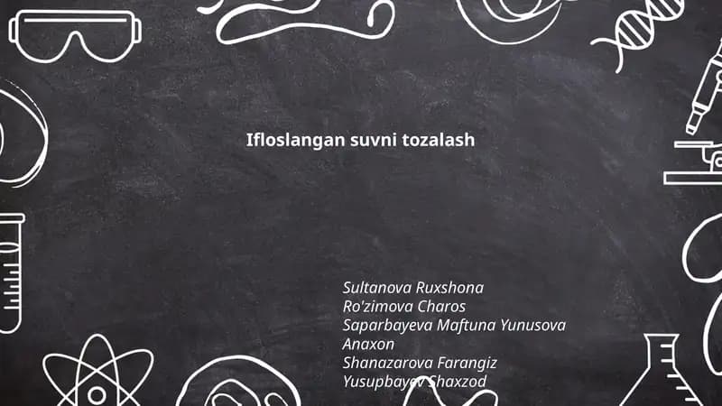 Ifloslangan suvni tozalash