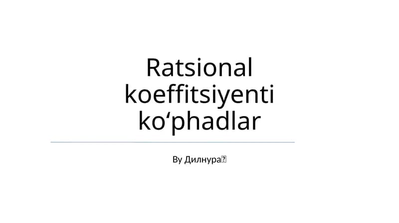 Ratsional koeffitsiyenti koʻphadlar