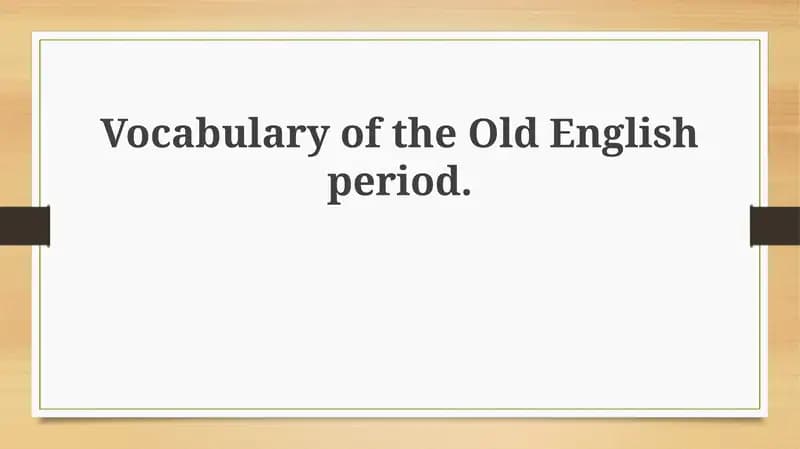 Vocabulary of the Old English period