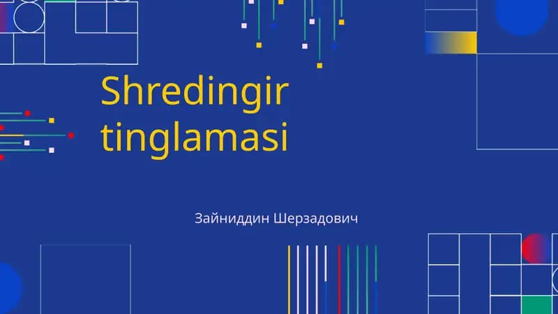 Shredingir tinglamasi