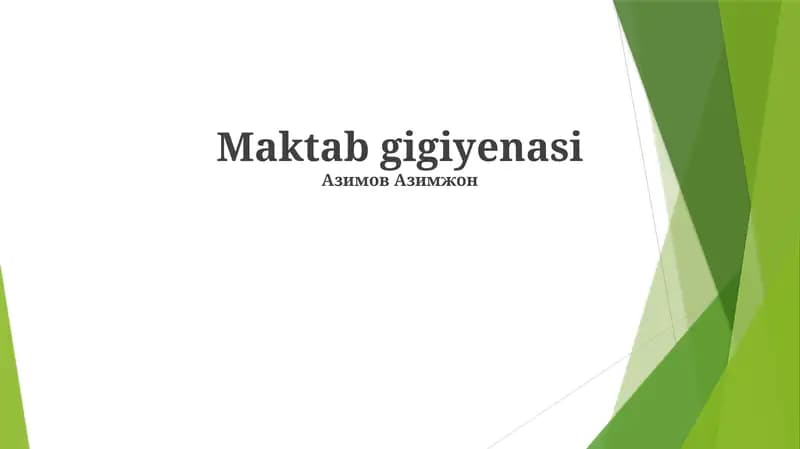 Maktab gigiyenasi