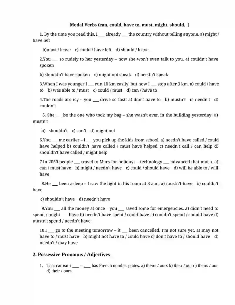 Modal Verbs