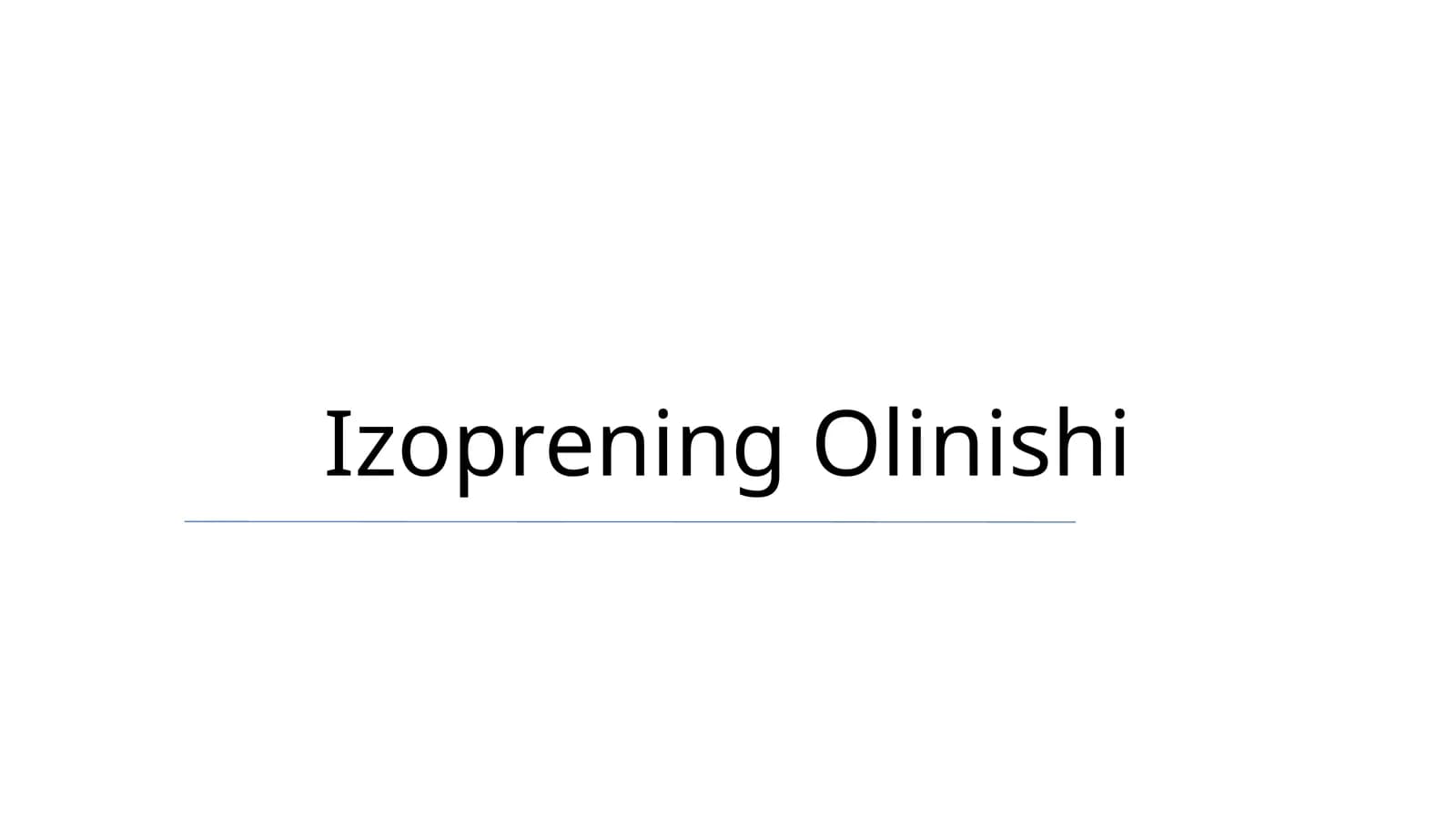 Izoprening Olinishi