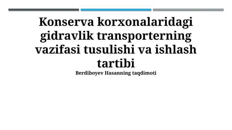 Gidravlik Tashuvchilarning Vazifasi