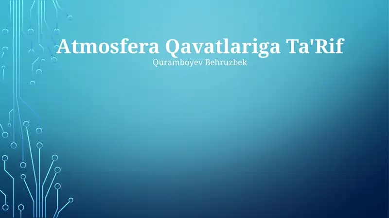 Atmosfera Qavatlariga Ta'Rif