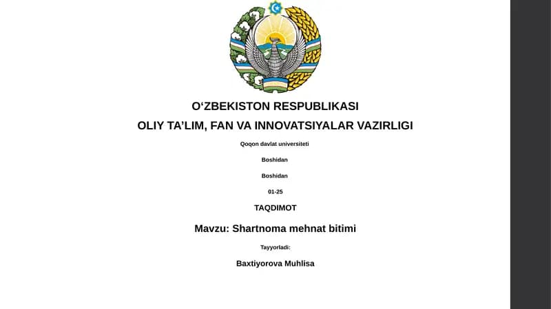 Shartnoma mehnat bitimi