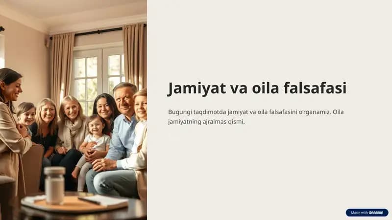 Jamiyat va oila falsafasi