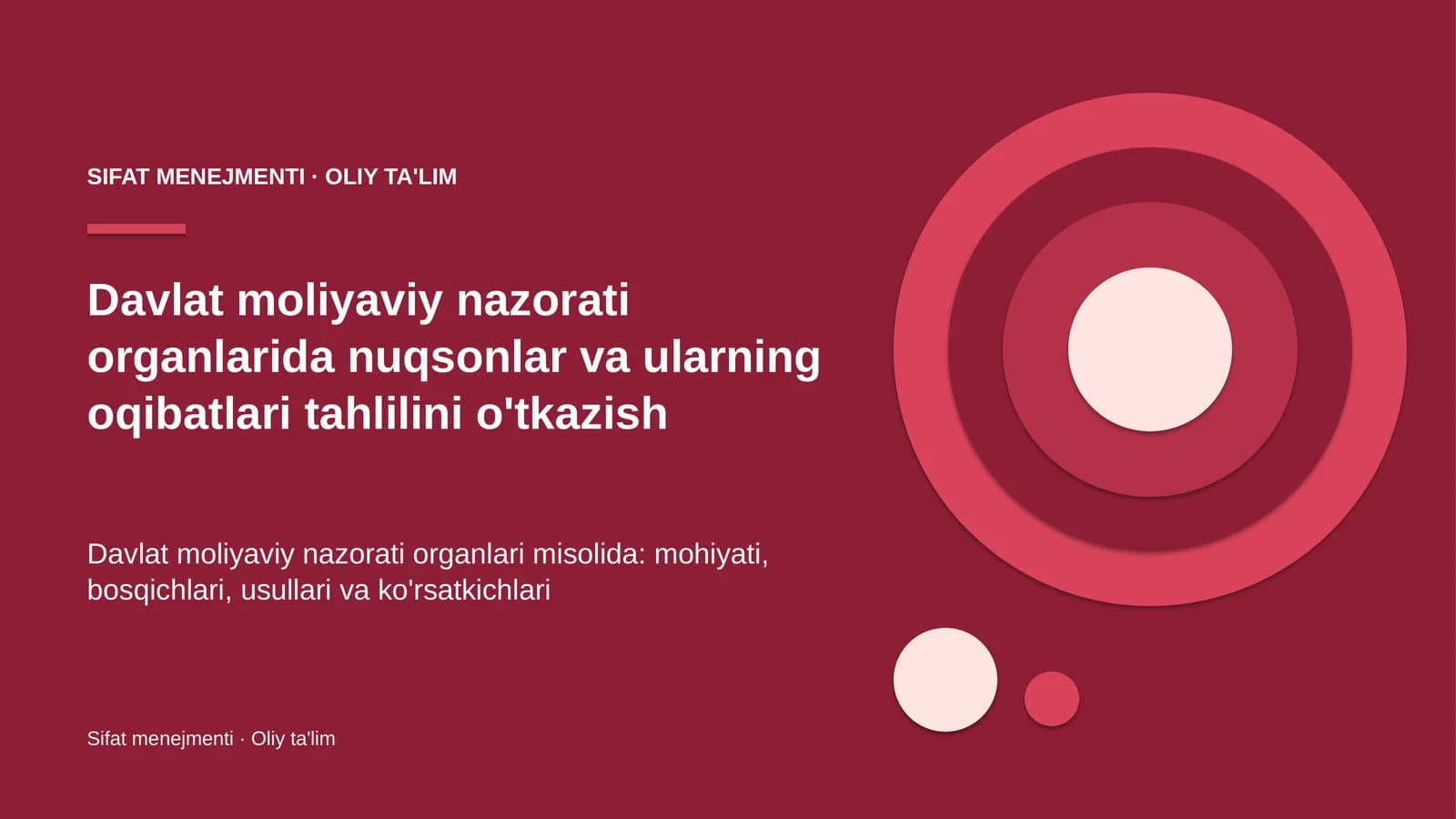 Sifat menejmenti · Oliy ta'lim