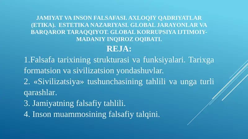 Jamiiyat va Inson Falsafasi