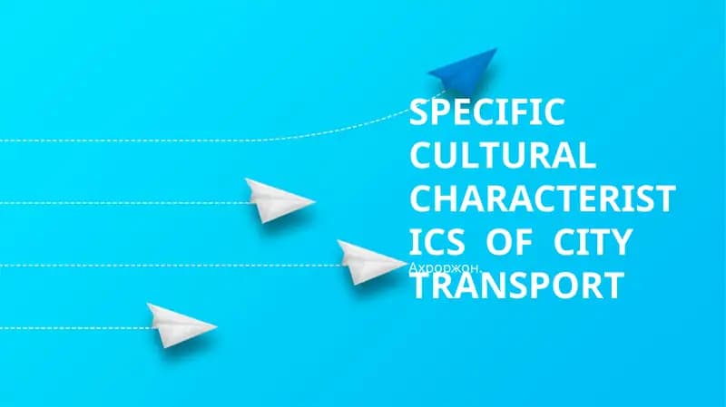 SPECIFIC CULTURAL CHARACTERISTICS OF CITY TRANSPORT
