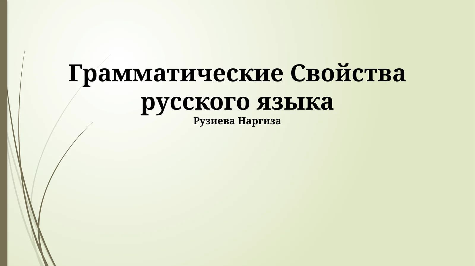 Грамматические Свойства русского языка