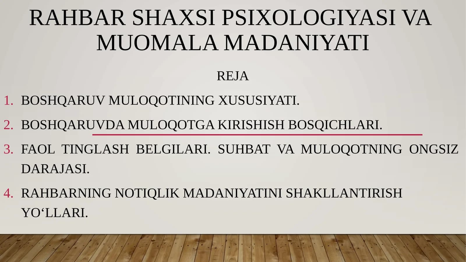 RAHBAR SHAXSI PSIXOLOGIYASI VA MUOMALA MADANIYATI